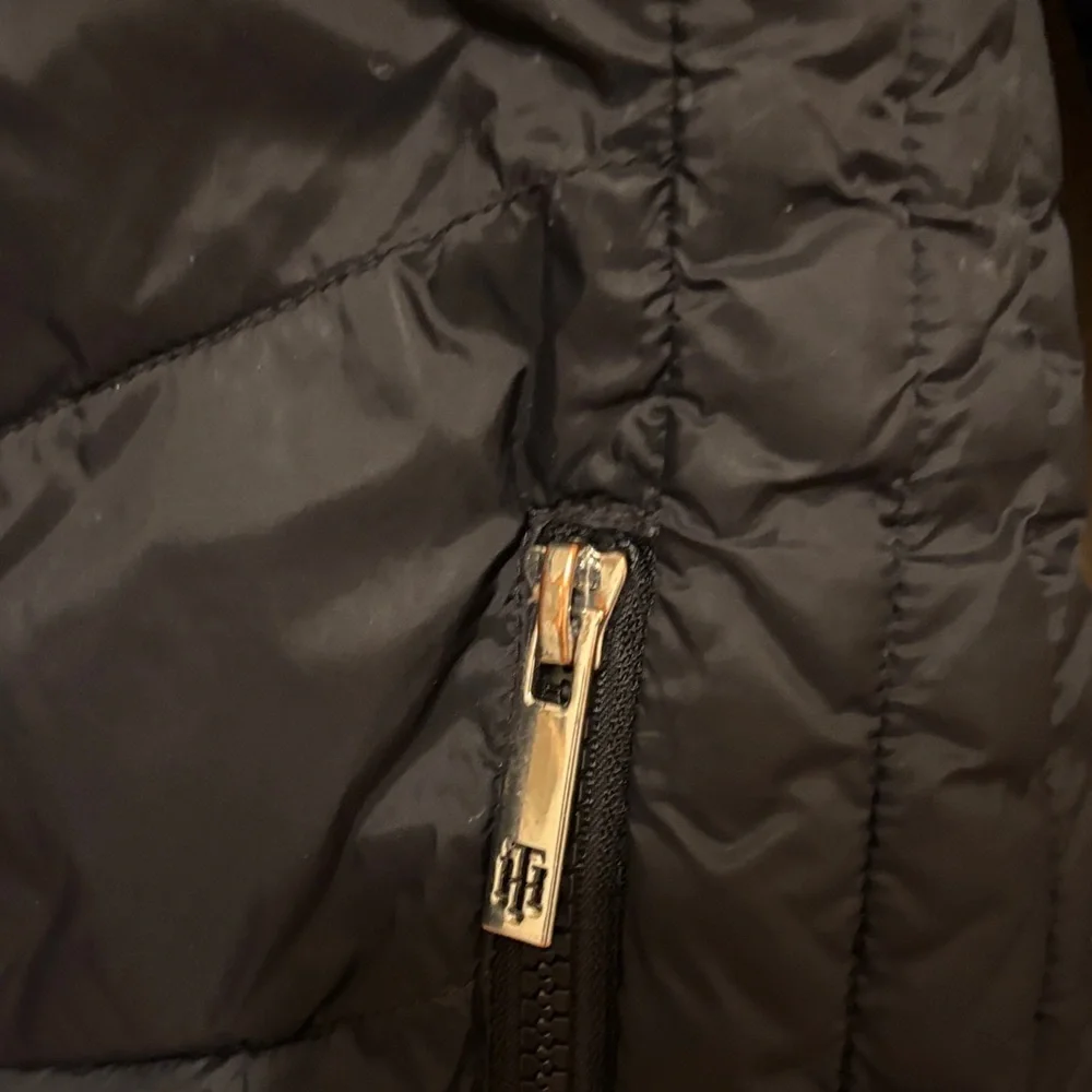 Tommy Hilfiger Black Puffer Jacket with Silver Accents